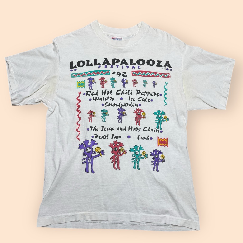 Vintage 1992 Lollapalooza T Shirt Large Red Hot Chili Peppers Soundgarden Vtg